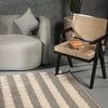 Ivory & Taupe Textured Striped Rug – Modern Neutral Area Rug