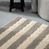 Ivory & Taupe Textured Striped Rug – Modern Neutral Area Rug