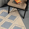 Ivory & Blue Diamond Pattern Rug – Modern Geometric Area Rug
