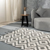 Charcoal & Ivory Diamond Chevron Rug – Modern Geometric Handwoven Rug
