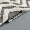 Charcoal & Ivory Diamond Chevron Rug – Modern Geometric Handwoven Rug