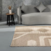 Beige & Ivory Abstract Geometric Rug – Modern Textured Area Rug