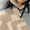 Beige & Ivory Abstract Geometric Rug – Modern Textured Area Rug