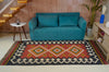 Rust & Charcoal Geometric Tribal Kilim Rug