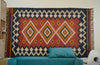 Rust & Charcoal Geometric Tribal Kilim Rug