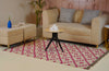 Blush Pink & Natural Geometric Diamond Kilim Rug