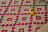 Blush Pink & Natural Geometric Diamond Kilim Rug