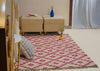 Blush Pink & Natural Geometric Diamond Kilim Rug