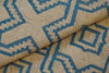 Blue & Natural Geometric Kilim Rug