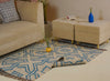 Blue & Natural Geometric Kilim Rug