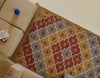 Rust, Mustard & Slate Geometric Kilim Rug