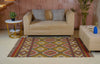 Rust & Mustard Tribal Diamond Kilim Rug