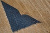 Natural & Navy Blue Border Jute Flatweave Rug