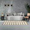 Ivory & Taupe Textured Striped Rug – Modern Neutral Area Rug