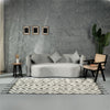 Charcoal & Ivory Diamond Chevron Rug – Modern Geometric Handwoven Rug