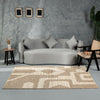 Beige & Ivory Abstract Geometric Rug – Modern Textured Area Rug