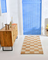 Natural Jute Checkerboard Runner Rug