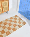 Natural Jute Checkerboard Runner Rug