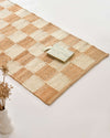 Natural Jute Checkerboard Runner Rug