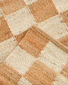 Natural Jute Checkerboard Runner Rug