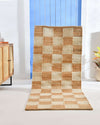 Natural Jute Checkerboard Runner Rug