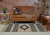 Black & Natural Geometric Jute Flat Weave Rug