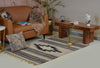 Black & Natural Geometric Jute Flat Weave Rug