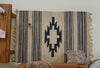 Black & Natural Geometric Jute Flat Weave Rug