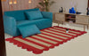 Rust Red & Natural Striped Braided Jute Rug