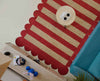 Rust Red & Natural Striped Braided Jute Rug