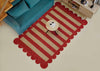 Rust Red & Natural Striped Braided Jute Rug