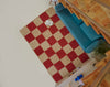 Red & Natural Checkered Braided Jute Rug