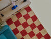 Red & Natural Checkered Braided Jute Rug
